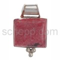 Pendant, ruby, square