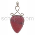 Pendant, ruby, drop shape