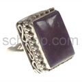 Ring mit Rubin, rechteckig