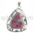 Pendant, ruby zoisite