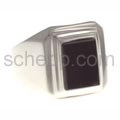 Seal ring with onyx, rectangular
