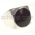 Seal ring with onyx, round