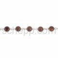 Link bracelet, tiger\'s eyes, cabochon cut
