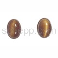 Ear stud, tiger\'s eye, oval, small