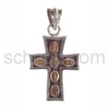 Pendant cross, tiger\'s eye