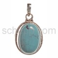 Pendant, turquoise, oval
