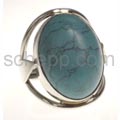 Ring mit T�rkis, oval, gro�