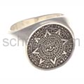Seal ring with Aztec calendar