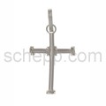 Pendant, cross with wire decoration, small