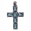 Pendant, cross with red Zirconia