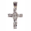 Pendant, cross with white Zirconia