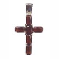 Pendant, cross with red Zirconia