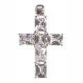 Pendant, cross with white Zirconia