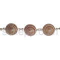 Link bracelet with genuine shells