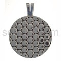 Pendant with silver plates, round