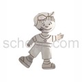 Brooch, waving boy