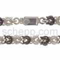 Bracelet, foam chain with oxidized silver