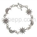 Link bracelet, suns and moons