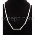 Tube chain, surfer chain with silver beads and bamboo tubes