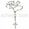 Rosary with silver pearls, long