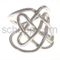 Ring made of silver wire, knot design, large
