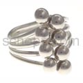 Ring made of silver wire with silver beads