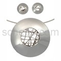 Set of round pendant and ear studs