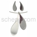 Set of leaf-shaped pendant and ear studs