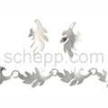Set of link necklace and ear studs, matted