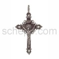 Pendant, cross with Christ and ornaments