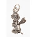 Pendant, kneeling angel looking left