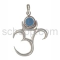 Pendant Om-sign, turquoise inlay