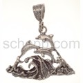 Pendant, dolphins jumping over wave