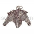 Pendant, 2 large horse heads