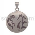Pendant Indian jewellery, Kokopelli with tree of life (Hopi styl
