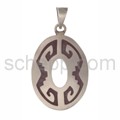 Anh�nger Indianerschmuck, abstraktes Ornament (Hopi-Style), oval