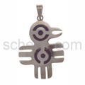 Pendant prehispanic, bird, blue inlay