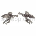 Ear studs, angel with trumpet
