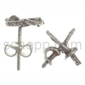 Ear stud, crossed swords
