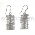 Drop earring, set with sticks