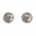 Ear stud hemisphere, hammered