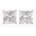 Ear stud with Zirconia, square