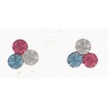 Ear stud with rhinestones, tricolour