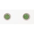 Ohrstecker mit gr�nem Strass-Stein