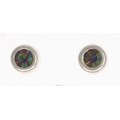 Ohrstecker mit regenbogenfarbenem Strass-Stein