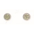 Ear stud with bright yellow rhinestone