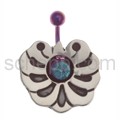 Navelshield, bl�ten�hnliche Form, mit grauem Hintergrund