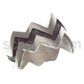 Tattoo-Ring, Tribal Design, gezackt, breit