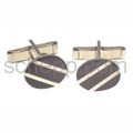 Manschettenkn�pfe mit schwarzen Streifen, oval