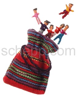 12 bags with each 6 worry dolls from Guatemala